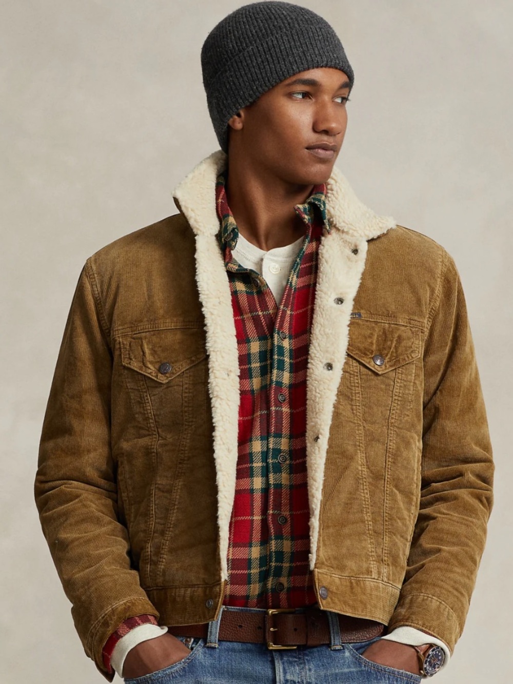 Polo Ralph Lauren Men's Fleece Lined Corduroy Trucker Jacket